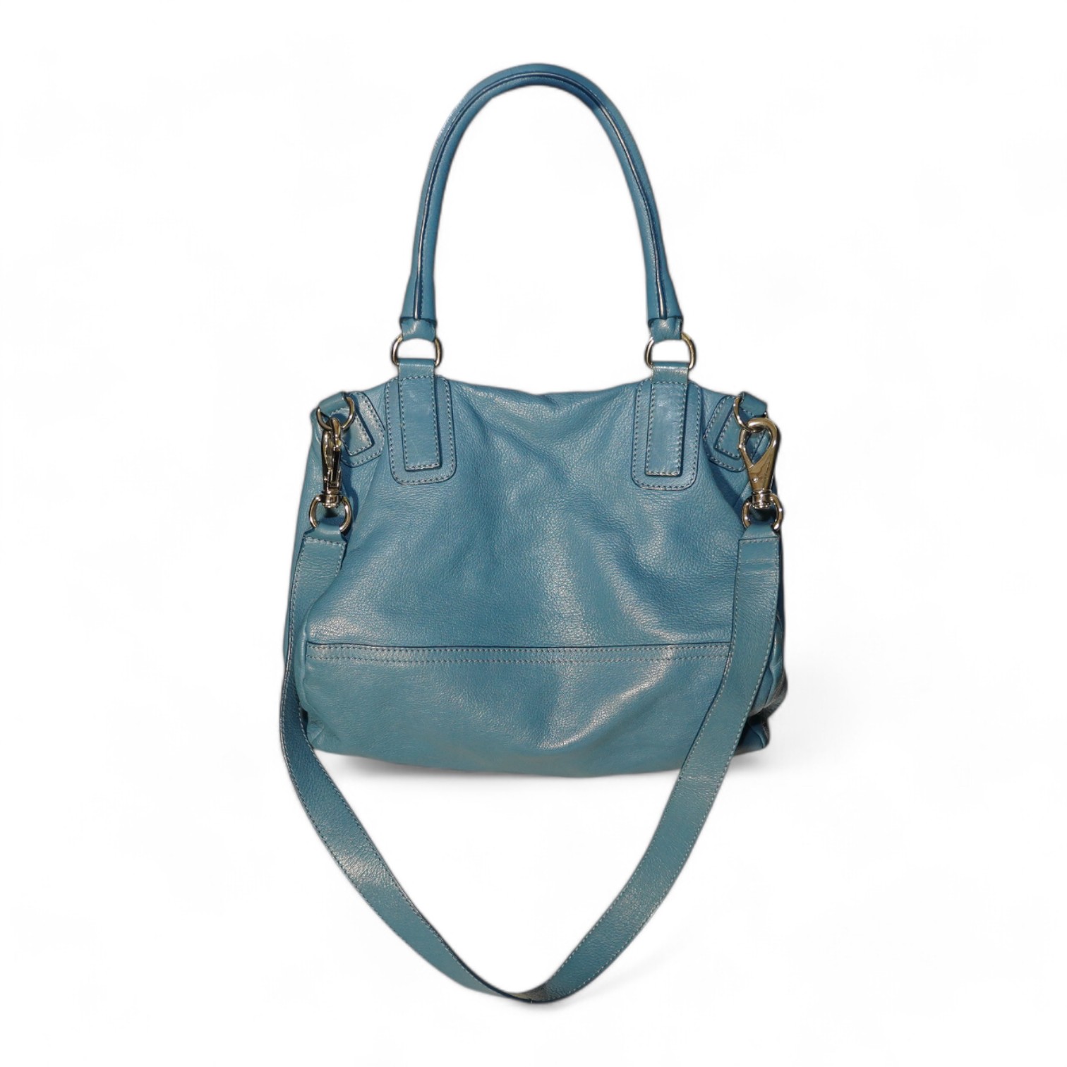 A Givenchy Pandora blue leather handbag